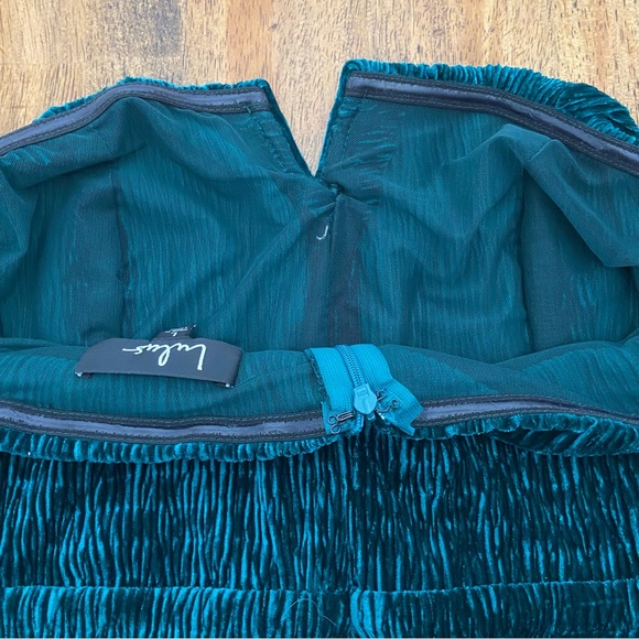 Lulus Crushing On You Emerald Green Velvet Off-the-Shoulder Mini Dress L - Picture 12 of 15